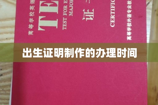 兴山出生证明制作的办理时间