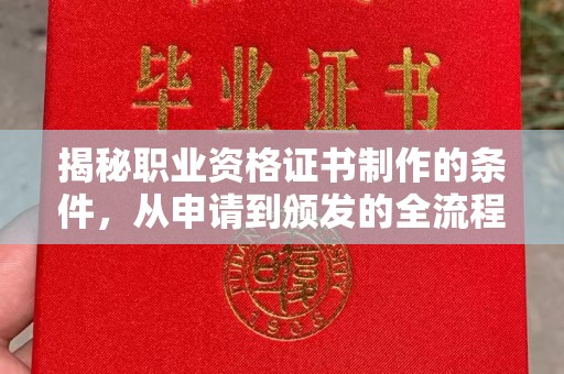 兴山揭秘职业资格证书制作的条件，从申请到颁发的全流程解析